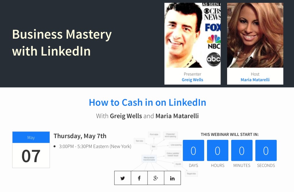 Maria Matarelli and Greig Wells Webinar on LinkedIn